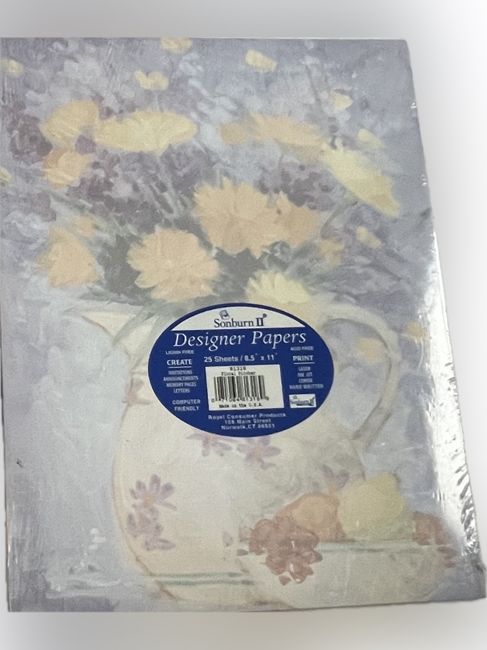🔴New Sonburn II Designer Papers Floral Vase Printer Paper Laser Injet